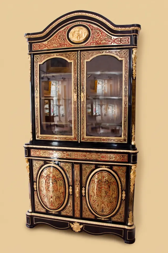 Vitrinen-Bücherschrank mit Boulle-Marketerie, Maison Delafontaine, Epoche Napoleons III.