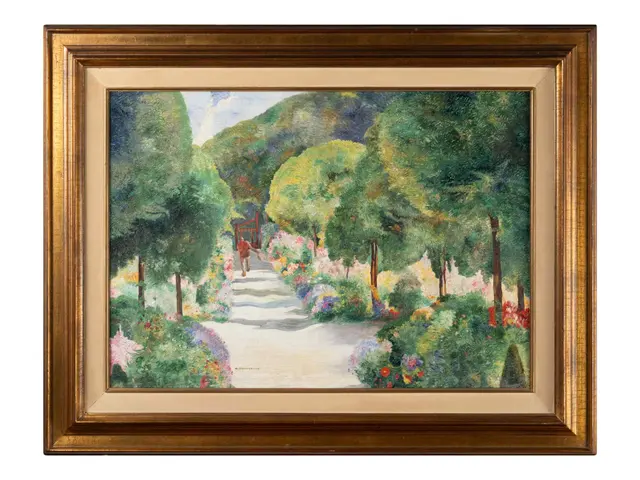Huile sur toile, scène bucolique par Maurice Langaskens, début du XXe siècle