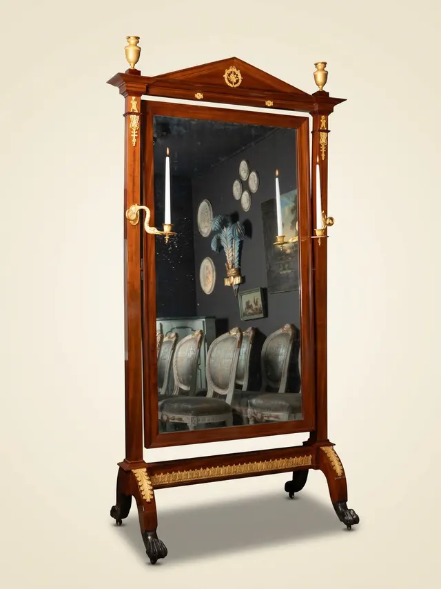 Empire-style mahogany and gilded bronze dressing table