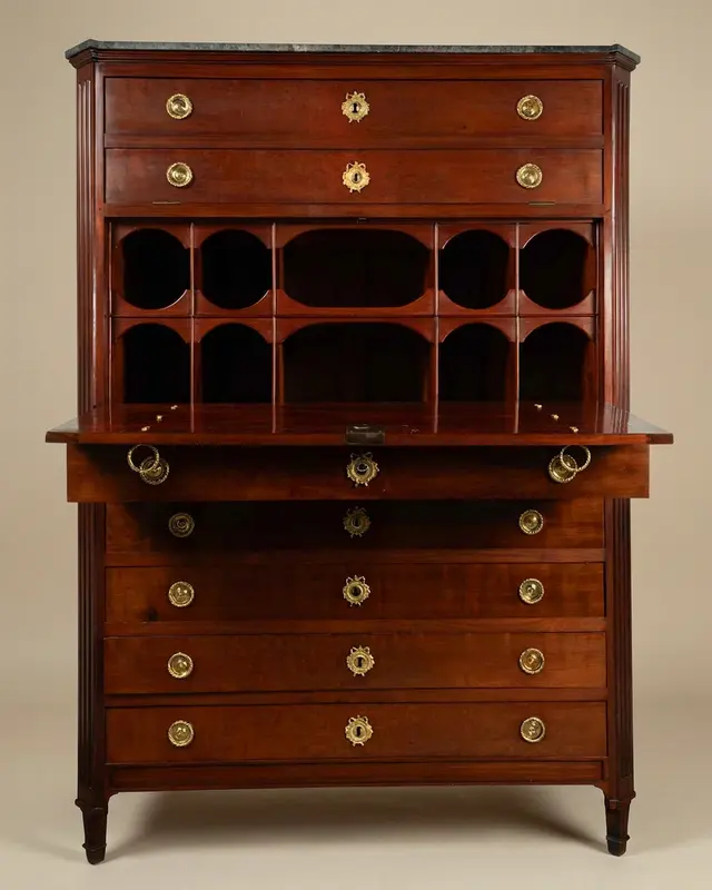 Louis XVI-era mahogany writing desk by Etienne Avril