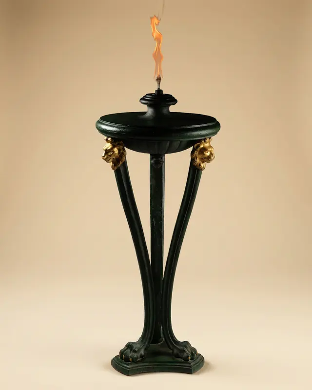 Suite de trois athéniennes brûle-parfum en fonte, XIXe siècle