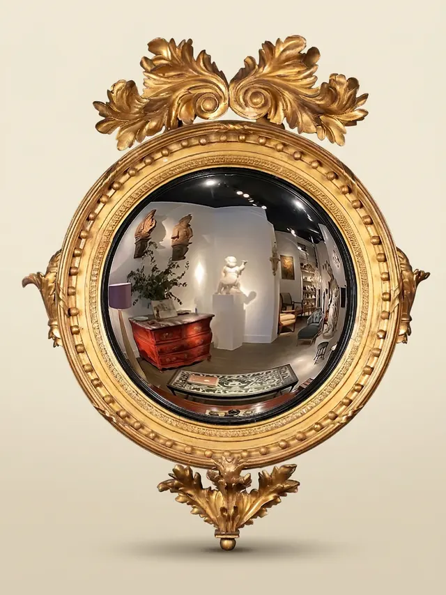Miroir sorcière en bois doré, style Empire, XIXe siècle