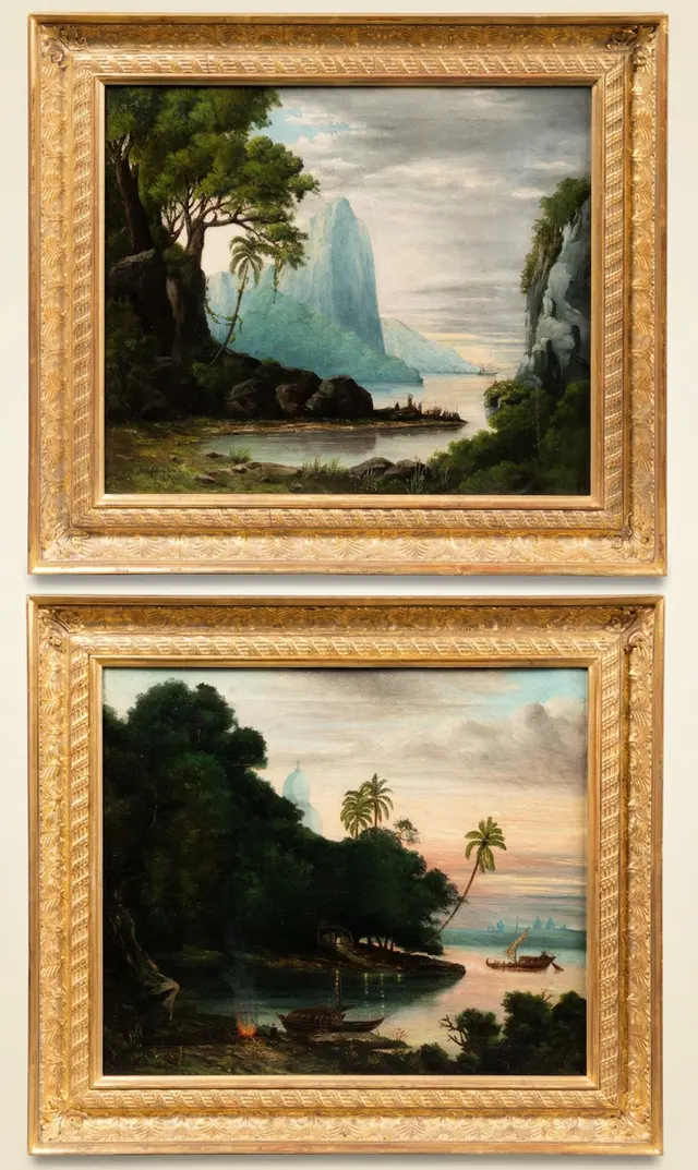 Twee schilderijen met afbeeldingen van Madagaskar, Macaux, 1876