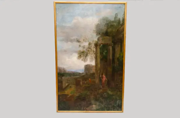 Olie op doek « Gezicht op Rome », omstreeks 1900