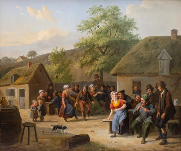 "Village fair" by Constantin Fidèle Coene — Constantin Fidèle Coene — Oil on panel — 19th century