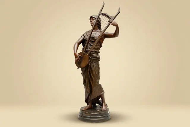 Sémiramis, Bronze mit brauner Patina von Marie Georges Charles Coudray, Ende des 19. Jahrhunderts