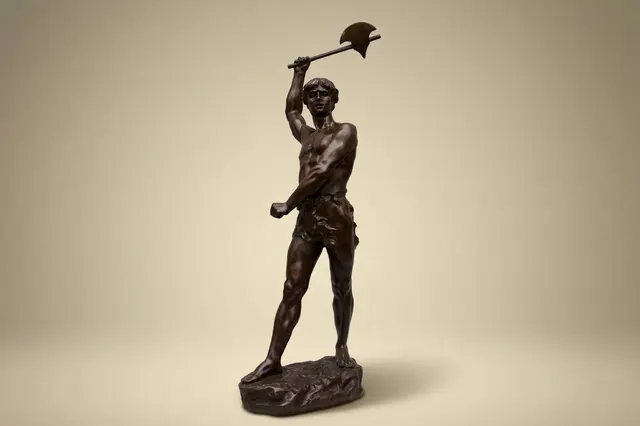 Marie Georges Charles Coudray, Jeune guerrier à la hache, bronze, fin du XIXe siècle