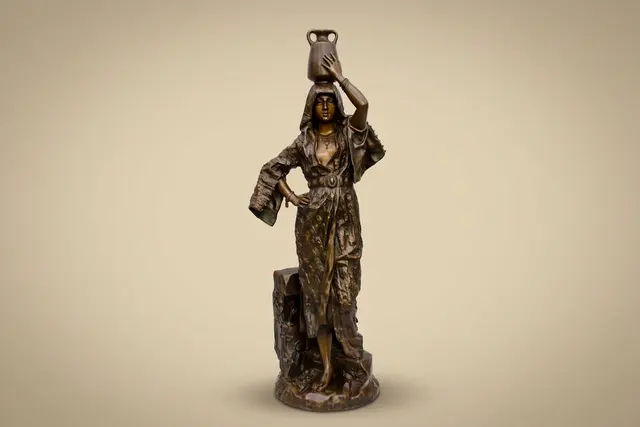 Bronzeskulptur « Rebecca » von Gaston Leroux, Ende des 19. Jahrhunderts