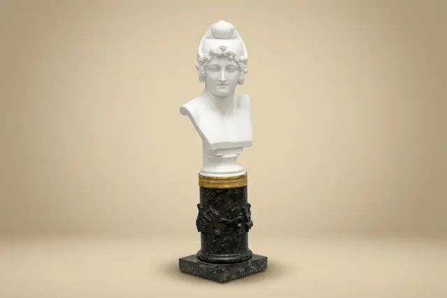 Buste de Pâris en biscuit d'après Canova, XIXe siècle