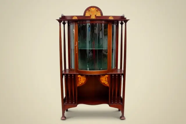 Vitrine et meuble à partitions en acajou, fin du XIXe siècle