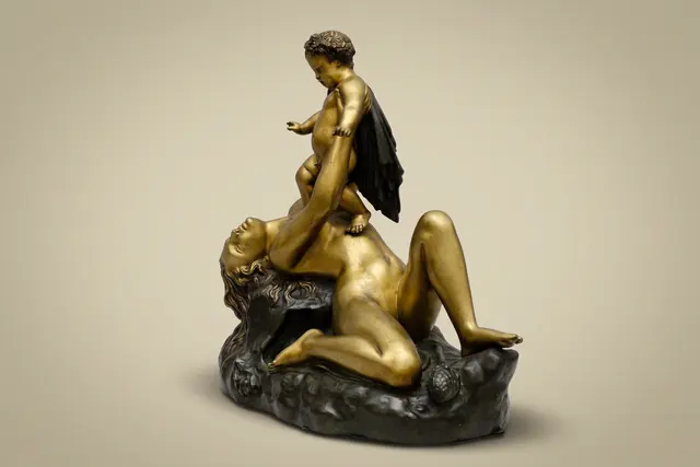 Bronze „Bacchus als Kind“, nach James Pradier, Zeit Napoleons III.