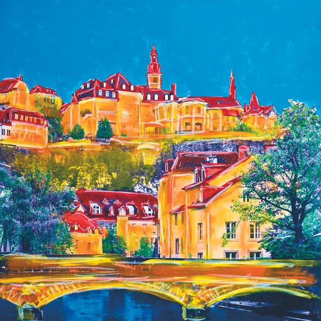 Jacques Schneider, zeitgenössisches Gemälde « Luxembourg Ville »