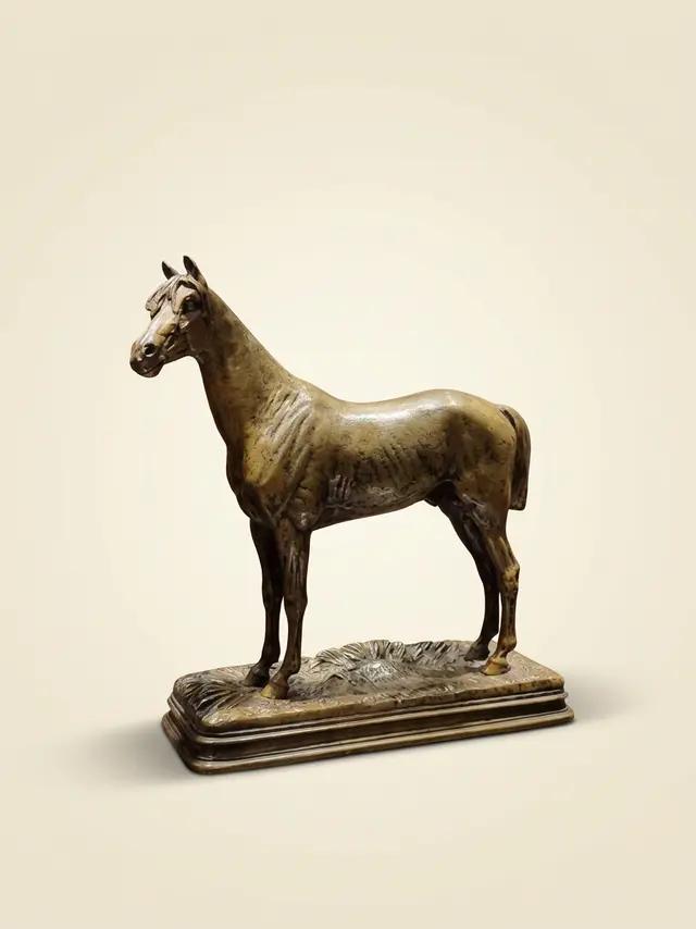 Sculpture en bronze, Cheval pur-sang, par Alfred Dubucand