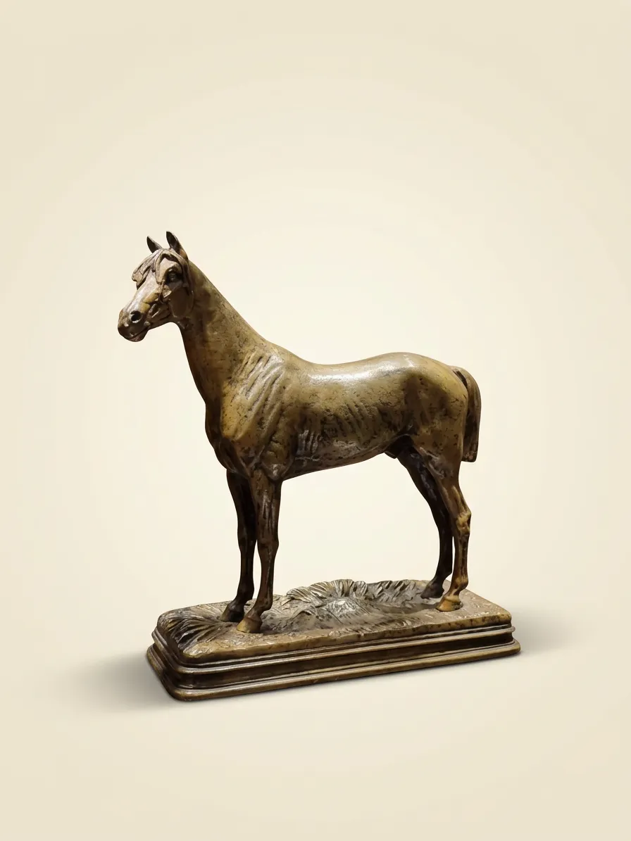 Sculpture en bronze, Cheval pur-sang, par Alfred Dubucand — Bronze à patine brune nuancée