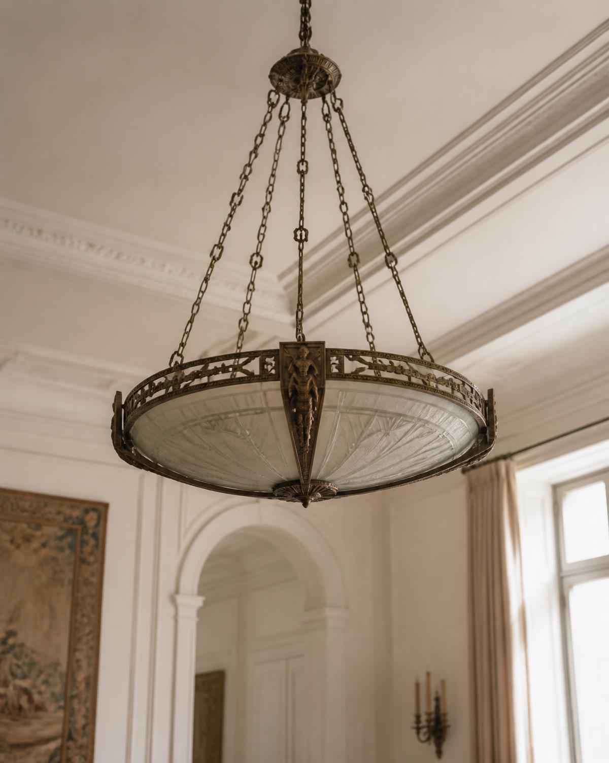 Lustre en bronze XIXe